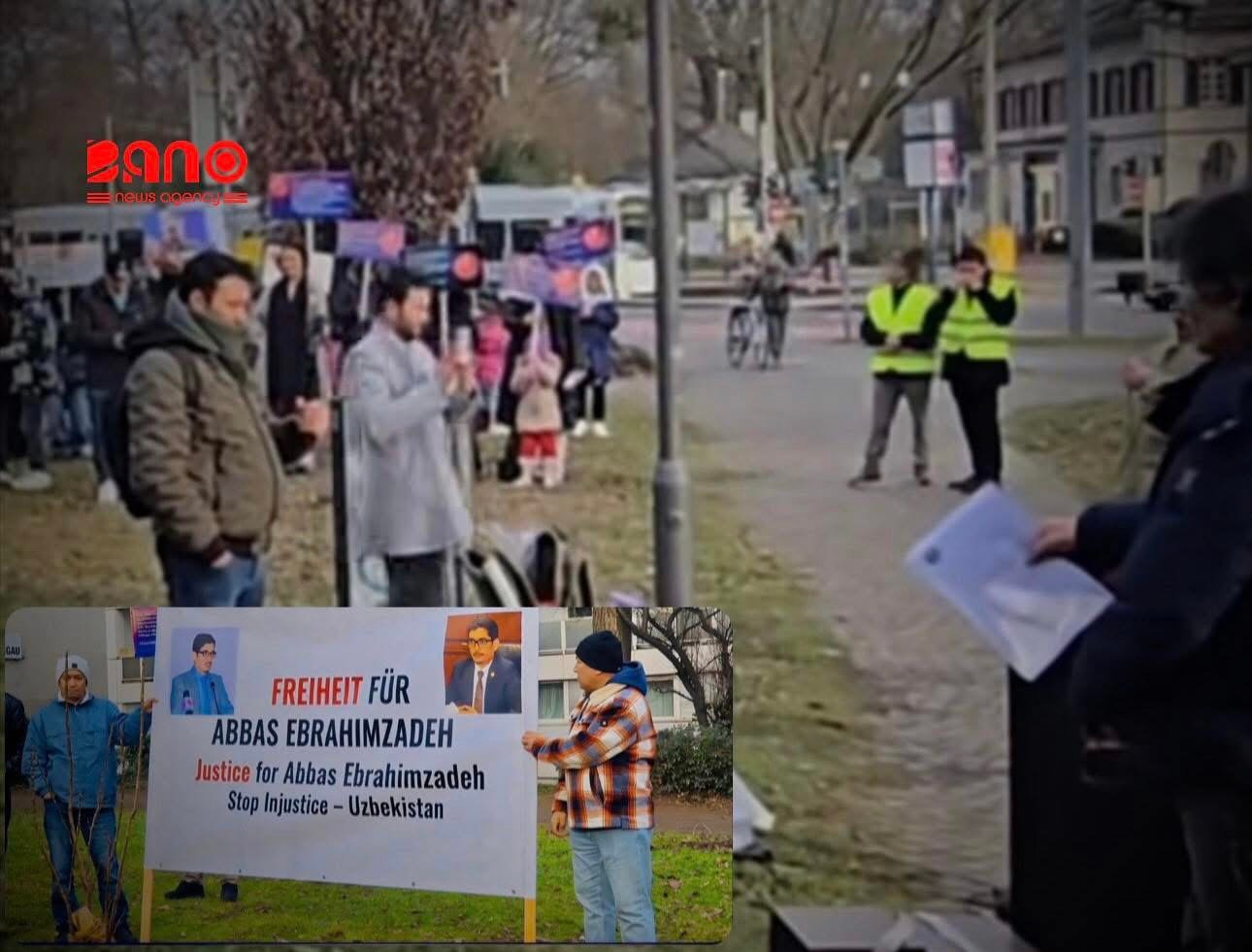 خبرگزاری بانو: شماری از شهروندان افغانستان با برگزاری تجمع اعتراضی مسالمت‌آمیز در برابر کنسولگری ازبکستان در شهر فرانکفورت آلمان، خواستار آزادی فوری عباس ابراهیم‌زاده، وکیل و معاون پیشین پارلمان افغانستان، شدند. در این گردهمایی که با حضور شهروندان افغانستان مقیم آلمان و تعدادی از معترضان از سایر کشورهای اروپایی برگزار شد، اشتراک‌کنندگان بازداشت عباس ابراهیم‌زاده را اقدامی ناعادلانه خوانده و بر لزوم رعایت اصول دادرسی عادلانه، حقوق بشر و کرامت انسانی تأکید کردند. معترضان هشدار دادند در صورتی که دولت ازبیکستان در مورد وضعیت حقوقی عباس ابراهیم‌زاده اقدام فوری و شفاف انجام ندهد، اعتراض‌ها در سایر کشورهای جهان گسترش خواهد یافت. برگزارکنندگان این تجمع، حرکت‌های دادخواهانه را ادامه‌دار دانسته و اعلام کردند که سکوت در برابر چنین رویدادهایی امنیت و حقوق مهاجران افغانستان را با تهدید جدی روبه‌رو می‌سازد. این تظاهرات در چارچوب یک فراخوان مدنی و مسالمت‌آمیز برگزار شد و پیام روشن عدالت‌خواهی و آزادی را به نهادهای مسئول منطقه‌ای و بین‌المللی منتقل کرد. گفته می شود که این سلسله اعتراضات و تظاهرات ها تا رهایی عباس ابراهیم زاده در کشورهای مختلف دیگر در مقابل سفارت این کشور ادامه یابد.