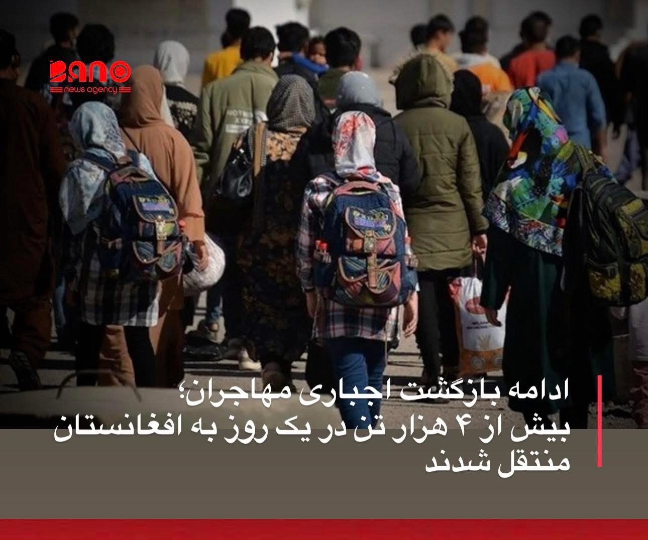 خبرگزاری بانو: مقام‌های طالبان اعلام کرده‌اند که در ادامه روند اخراج و بازگشت اجباری مهاجران افغانستان، روز گذشته ۸۱۲ خانواده شامل ۴ هزار و ۲۱۴ تن به کشور بازگردانده شده‌اند. حمدالله فطرت، معاون سخنگوی طالبان، روز چهارشنبه ۲۹ دلو در خبرنامه‌ای گفت که بیشترین آمار ورود از مسیر مرز تورخم ثبت شده است؛ جایی که ۵۹۱ خانواده شامل ۳ هزار و ۱۵۰ تن وارد افغانستان شده‌اند. به گفته او، ۱۵۵ خانواده از مرز سپین‌بولدک، ۳۹ خانواده از مرز ولایت نیمروز، ۱۹ خانواده از مسیر اسلام‌قلعه و هشت خانواده دیگر از مرز بهرامچه هلمند به کشور بازگردانده شده‌اند. در همین حال، کمیساریای عالی پناهندگان سازمان ملل متحد هشدار داده است که هزاران شهروند افغانستان روزانه از پاکستان به افغانستان بازگردانده می‌شوند و بسیاری از آنان با کمبود سرپناه، دسترسی محدود به خدمات صحی و مشکلات حاد اقتصادی مواجه‌اند. این بازگشت‌های گسترده در حالی صورت می‌گیرد که افغانستان با بحران اقتصادی، خشک‌سالی، زلزله و سیلاب‌های پی‌هم دست‌وپنجه نرم می‌کند؛ شرایطی که روند ادغام و اسکان خانواده‌های بازگشت‌کننده را با چالش‌های جدی روبه‌رو ساخته است.